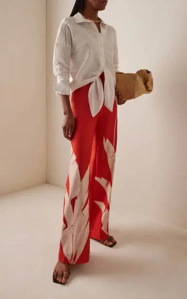 Andres Otalora Dandelion Scuba Wide-Leg Pants | Thumbnail 2