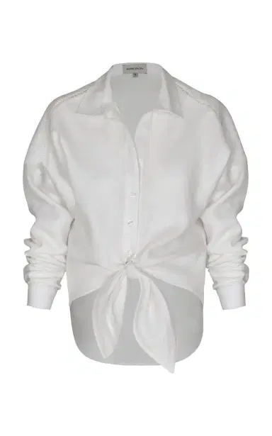 Andres Otalora Obsesion Tie-Front Linen Shirt | Thumbnail 1 Andres Otalora Obsesion Tie-Front Linen Shirt | Thumbnail 1