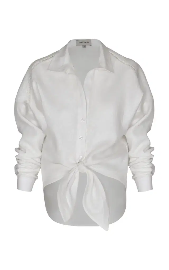 Obsesion Tie-Front Linen Shirt