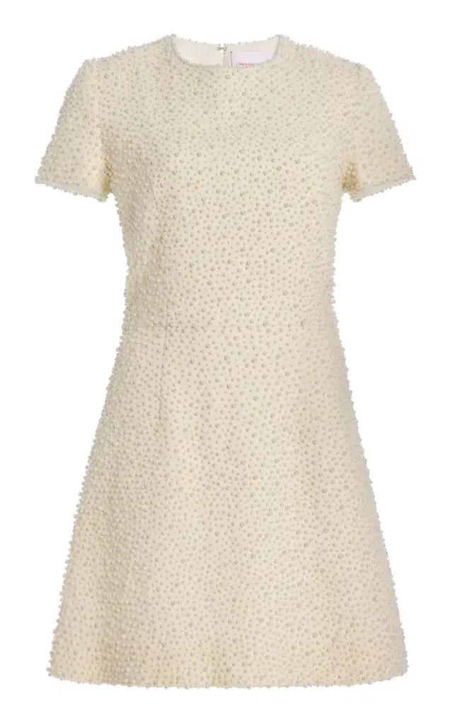 Embellished Wool Mini Dress