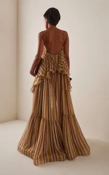 Zimmermann Rebellion Bohemian Ruffled Striped Chiffon Maxi Dress | Thumbnail 4 Zimmermann Rebellion Bohemian Ruffled Striped Chiffon Maxi Dress | Thumbnail 4