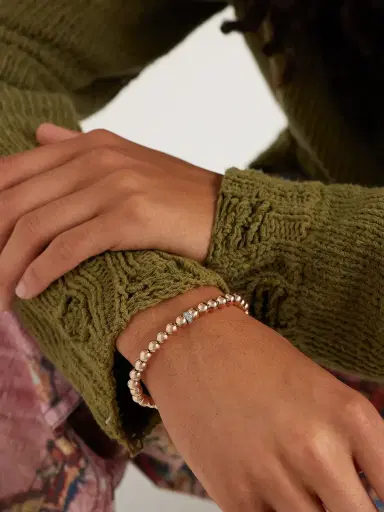 Sydney Evan and Silver Diamond Beaded Bracelet - Men | Thumbnail 2 Sydney Evan and Silver Diamond Beaded Bracelet - Men | Thumbnail 2