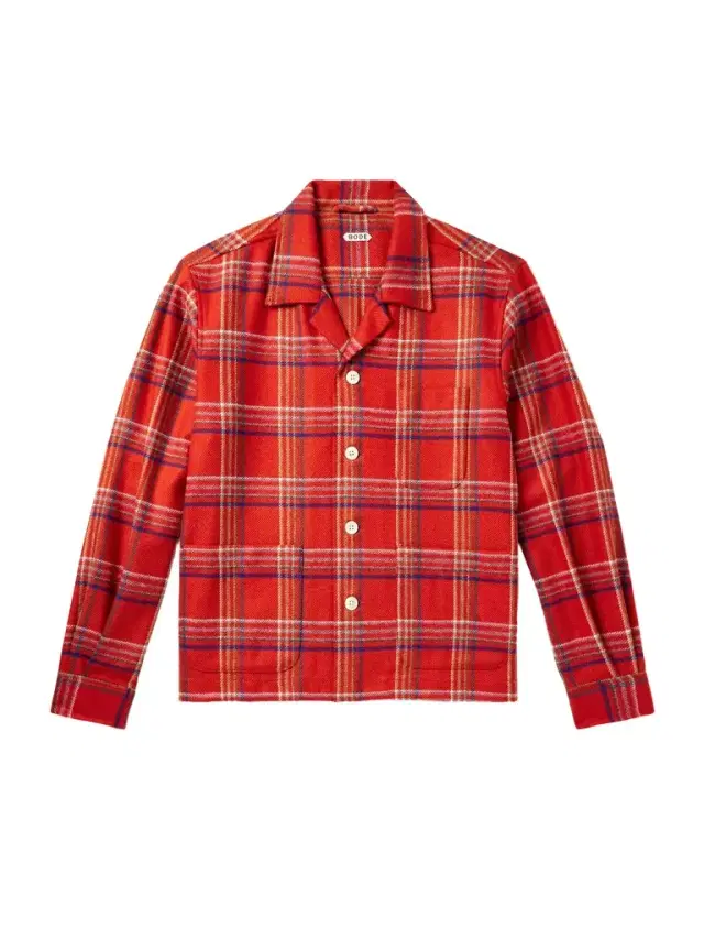 Gable Camp-Collar Checked Wool Overshirt - Men