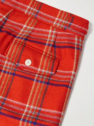 BODE Gable Straight-Leg Pleated Checked Wool Shorts - Men | Thumbnail 5