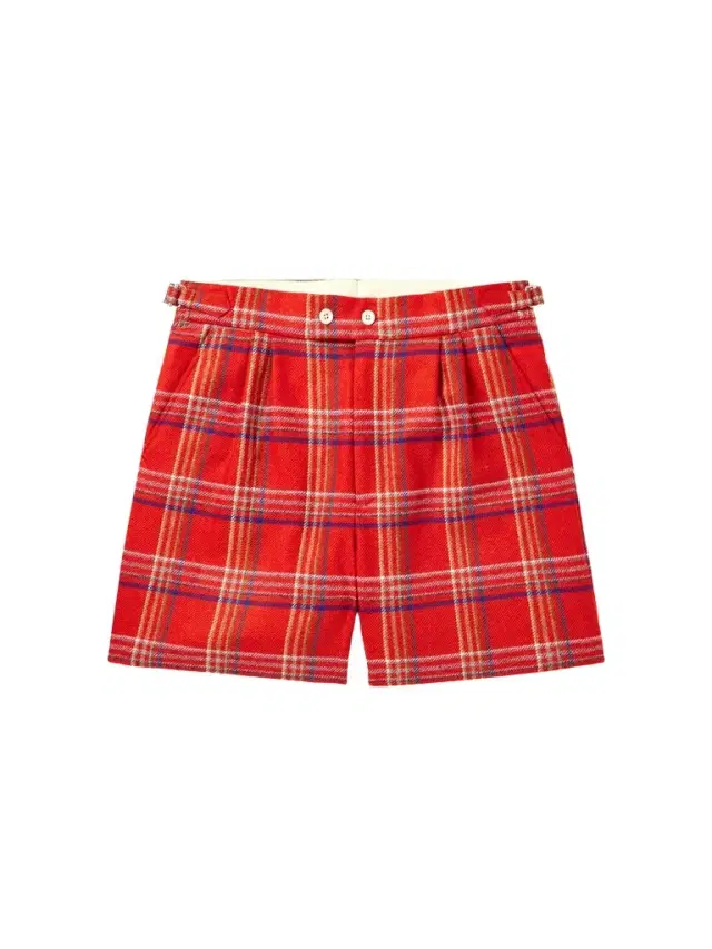 Gable Straight-Leg Pleated Checked Wool Shorts - Men