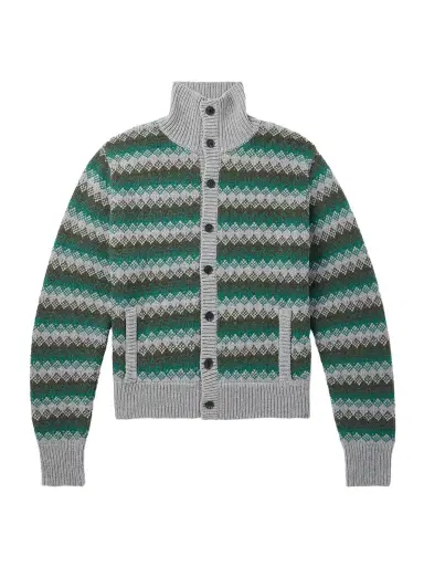 Auralee Jacquard-Knit Cashmere and Wool-Blend Cardigan - Men | Thumbnail 1