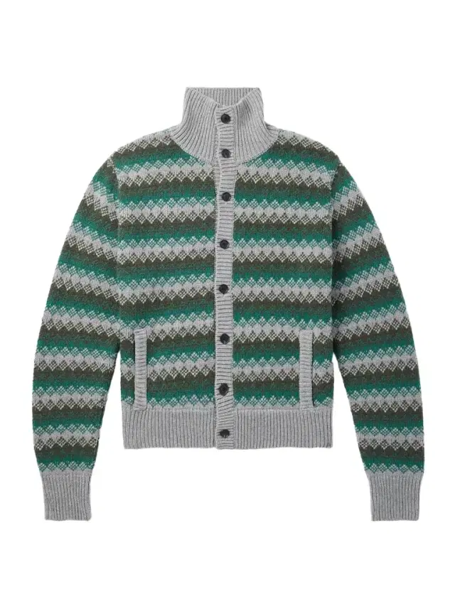 Jacquard-Knit Cashmere and Wool-Blend Cardigan - Men