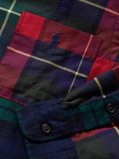 Polo Ralph Lauren Patchwork Checked Cotton-Flannel Shirt - Men | Thumbnail 4