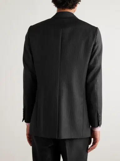 Auralee Pinstriped Wool Suit Jacket - Men | Thumbnail 4 Auralee Pinstriped Wool Suit Jacket - Men | Thumbnail 4