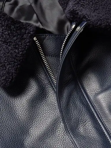 MR P. Shearling-Trimmed Full-Grain Leather Blouson Jacket - Men | Thumbnail 5