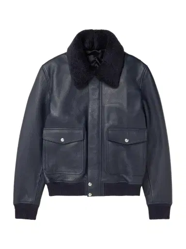 MR P. Shearling-Trimmed Full-Grain Leather Blouson Jacket - Men | Thumbnail 1
