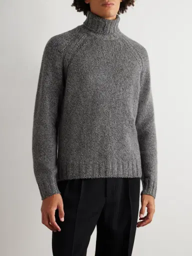 Zegna Cashmere and Wool-Blend Rollneck Sweater - Men | Thumbnail 3 Zegna Cashmere and Wool-Blend Rollneck Sweater - Men | Thumbnail 3