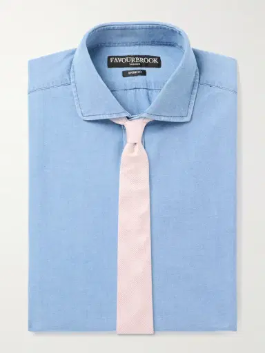 Favourbrook Burlington Cutaway-Collar Indigo-Dyed Cotton-Chambray Shirt - Men | Thumbnail 5