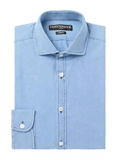 Favourbrook Burlington Cutaway-Collar Indigo-Dyed Cotton-Chambray Shirt - Men | Thumbnail 1