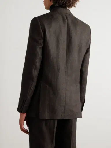 Favourbrook Randwick Slim-Fit Faille-Trimmed Herringbone Linen and Silk-Blend Tuxedo Jacket - Men | Thumbnail 3