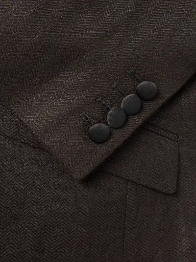 Favourbrook Randwick Slim-Fit Faille-Trimmed Herringbone Linen and Silk-Blend Tuxedo Jacket - Men | Thumbnail 4