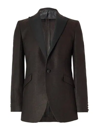 Favourbrook Randwick Slim-Fit Faille-Trimmed Herringbone Linen and Silk-Blend Tuxedo Jacket - Men | Thumbnail 1