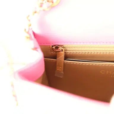 Chanel Chanel Mini Pearl Crush Square Flap Bag Pink Lambskin Brushed Gold Hardware | Thumbnail 11 Chanel Chanel Mini Pearl Crush Square Flap Bag Pink Lambskin Brushed Gold Hardware | Thumbnail 11