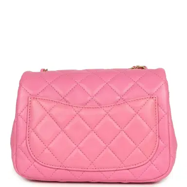 Chanel Chanel Mini Pearl Crush Square Flap Bag Pink Lambskin Brushed Gold Hardware | Thumbnail 4 Chanel Chanel Mini Pearl Crush Square Flap Bag Pink Lambskin Brushed Gold Hardware | Thumbnail 4