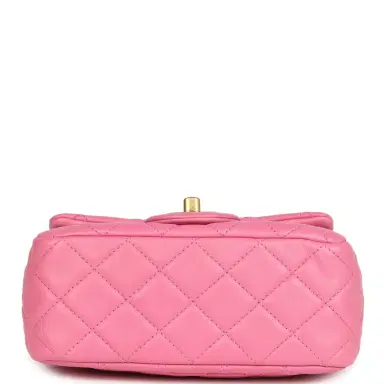 Chanel Chanel Mini Pearl Crush Square Flap Bag Pink Lambskin Brushed Gold Hardware | Thumbnail 6 Chanel Chanel Mini Pearl Crush Square Flap Bag Pink Lambskin Brushed Gold Hardware | Thumbnail 6