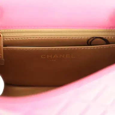 Chanel Chanel Mini Pearl Crush Square Flap Bag Pink Lambskin Brushed Gold Hardware | Thumbnail 10 Chanel Chanel Mini Pearl Crush Square Flap Bag Pink Lambskin Brushed Gold Hardware | Thumbnail 10