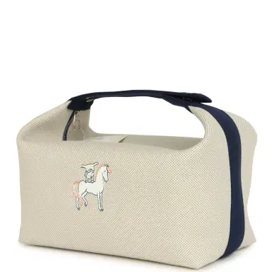 HERMÈS Hermes Bride A Brac Cabriole GM Gris Perle and Bleu Canvas Palladium Hardware | Thumbnail 5 HERMÈS Hermes Bride A Brac Cabriole GM Gris Perle and Bleu Canvas Palladium Hardware | Thumbnail 5