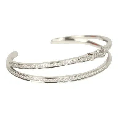HERMÈS Hermes Etriviere Bracelet GM White Gold & Diamonds | Thumbnail 2