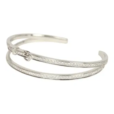 HERMÈS Hermes Etriviere Bracelet GM White Gold & Diamonds | Thumbnail 3