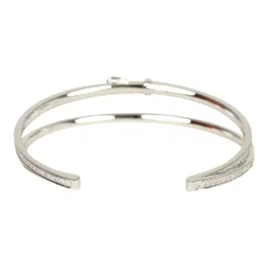 HERMÈS Hermes Etriviere Bracelet GM White Gold & Diamonds | Thumbnail 4