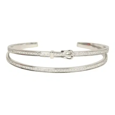 HERMÈS Hermes Etriviere Bracelet GM White Gold & Diamonds | Thumbnail 1