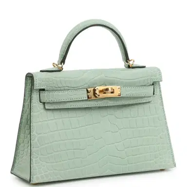 HERMÈS Hermes Kelly Sellier 20 Vert D'Eau Matte Porosus Crocodile Gold Hardware | Thumbnail 2 HERMÈS Hermes Kelly Sellier 20 Vert D'Eau Matte Porosus Crocodile Gold Hardware | Thumbnail 2