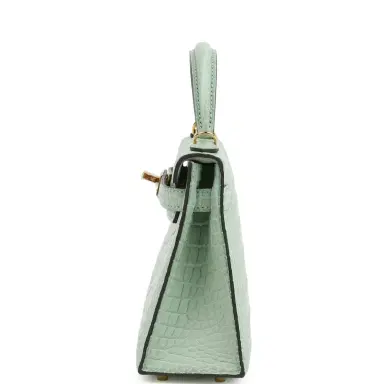 HERMÈS Hermes Kelly Sellier 20 Vert D'Eau Matte Porosus Crocodile Gold Hardware | Thumbnail 3 HERMÈS Hermes Kelly Sellier 20 Vert D'Eau Matte Porosus Crocodile Gold Hardware | Thumbnail 3