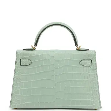 HERMÈS Hermes Kelly Sellier 20 Vert D'Eau Matte Porosus Crocodile Gold Hardware | Thumbnail 4 HERMÈS Hermes Kelly Sellier 20 Vert D'Eau Matte Porosus Crocodile Gold Hardware | Thumbnail 4