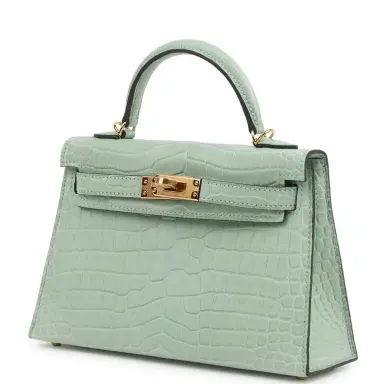 HERMÈS Hermes Kelly Sellier 20 Vert D'Eau Matte Porosus Crocodile Gold Hardware | Thumbnail 5 HERMÈS Hermes Kelly Sellier 20 Vert D'Eau Matte Porosus Crocodile Gold Hardware | Thumbnail 5