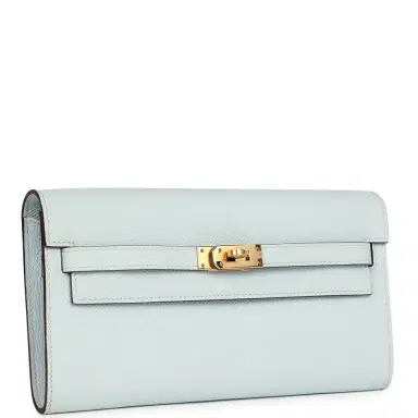 HERMÈS Hermes Kelly Wallet To Go Bleu Brume Gold Hardware | Thumbnail 2 HERMÈS Hermes Kelly Wallet To Go Bleu Brume Gold Hardware | Thumbnail 2
