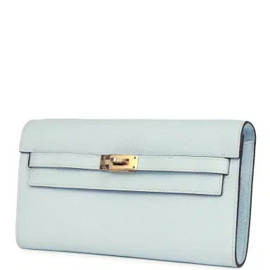 HERMÈS Hermes Kelly Wallet To Go Bleu Brume Gold Hardware | Thumbnail 3 HERMÈS Hermes Kelly Wallet To Go Bleu Brume Gold Hardware | Thumbnail 3