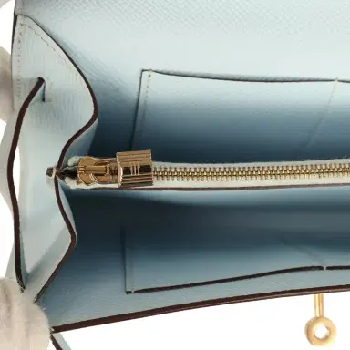 HERMÈS Hermes Kelly Wallet To Go Bleu Brume Gold Hardware | Thumbnail 8 HERMÈS Hermes Kelly Wallet To Go Bleu Brume Gold Hardware | Thumbnail 8