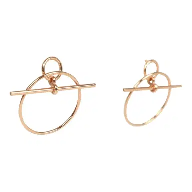 HERMÈS Hermes Small Loop Earrings Rose Gold Hardware | Thumbnail 2