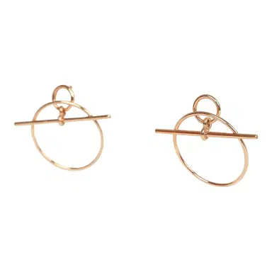 HERMÈS Hermes Small Loop Earrings Rose Gold Hardware | Thumbnail 3