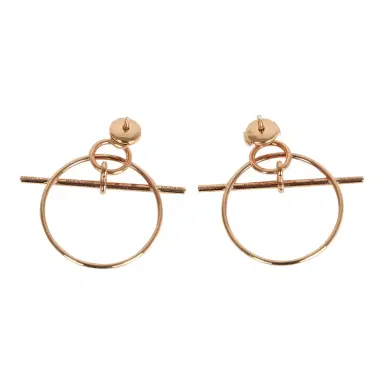 HERMÈS Hermes Small Loop Earrings Rose Gold Hardware | Thumbnail 4