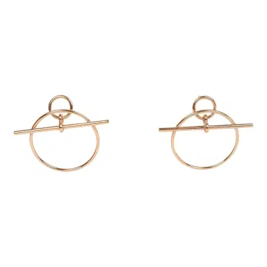 HERMÈS Hermes Small Loop Earrings Rose Gold Hardware | Thumbnail 1