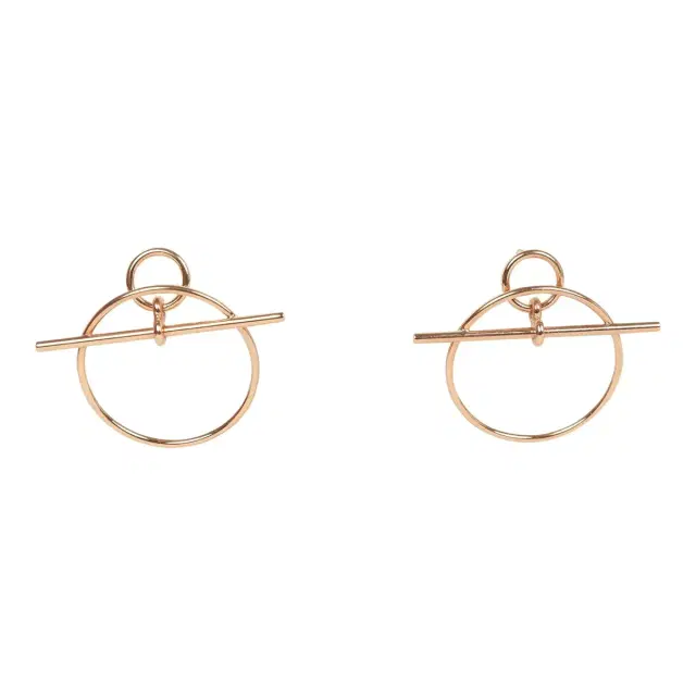 hermes Hermes Small Loop Earrings Rose Gold Hardware