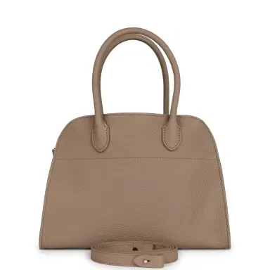 The Row The Row Soft Margaux 10 Bag Dark Taupe Calfskin Silver Hardware | Thumbnail 1 The Row The Row Soft Margaux 10 Bag Dark Taupe Calfskin Silver Hardware | Thumbnail 1