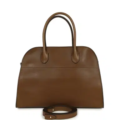 The Row The Row Soft Margaux 12 Bag Muschio Saddle Leather Silver Hardware | Thumbnail 1 The Row The Row Soft Margaux 12 Bag Muschio Saddle Leather Silver Hardware | Thumbnail 1