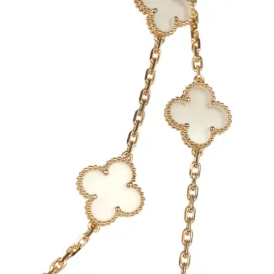 Van Cleef & Arpels Van Cleef & Arpels Vintage Alhambra Clear Rock Candy Crystal 20 Motif Necklace 18K Yellow Gold | Thumbnail 2