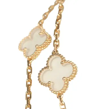 Van Cleef & Arpels Van Cleef & Arpels Vintage Alhambra Clear Rock Candy Crystal 20 Motif Necklace 18K Yellow Gold | Thumbnail 3