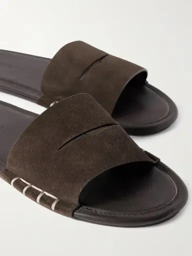 JW Anderson Loafer Whipstitched Suede Slides | Thumbnail 4 JW Anderson Loafer Whipstitched Suede Slides | Thumbnail 4