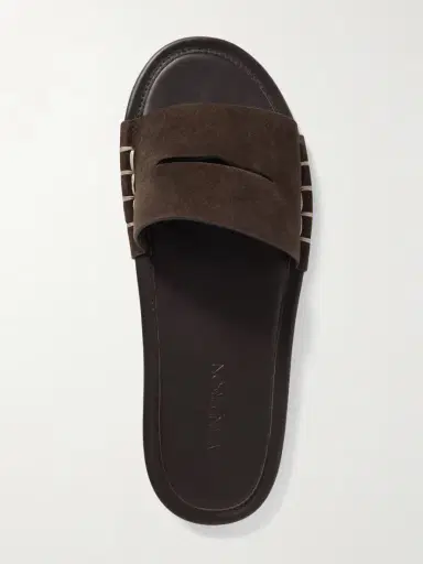 JW Anderson Loafer Whipstitched Suede Slides | Thumbnail 5 JW Anderson Loafer Whipstitched Suede Slides | Thumbnail 5