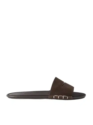 JW Anderson Loafer Whipstitched Suede Slides | Thumbnail 1 JW Anderson Loafer Whipstitched Suede Slides | Thumbnail 1