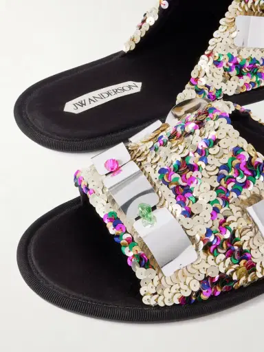 JW Anderson Embellished Sequined Grosgrain Slides | Thumbnail 4 JW Anderson Embellished Sequined Grosgrain Slides | Thumbnail 4